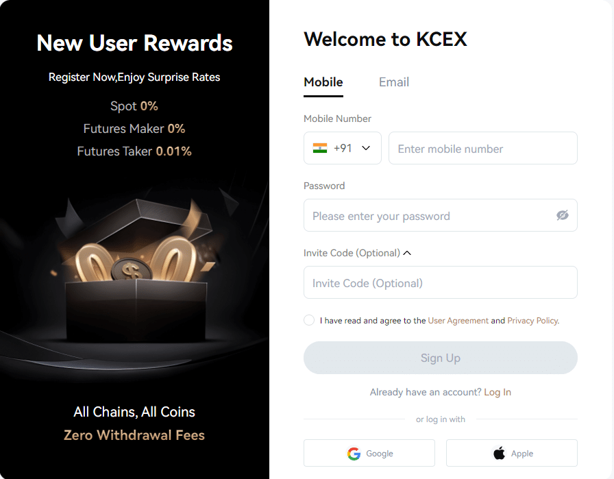 How to Get Started on KCEX? Sign Up