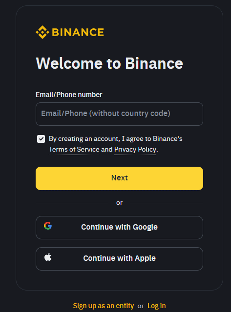 Open an Account How to Get Started on Binance