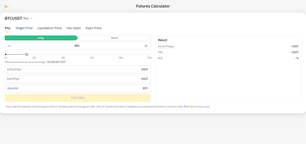 Binance Futures Calculator