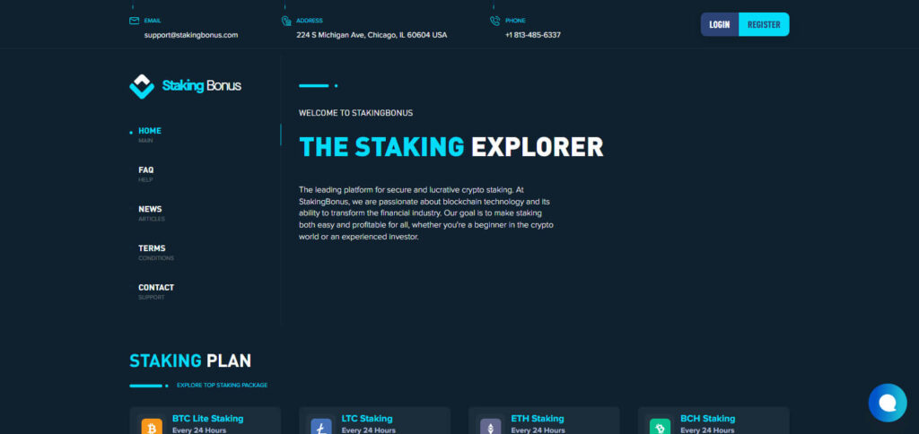 StakingBonus Crypto Staking Platform