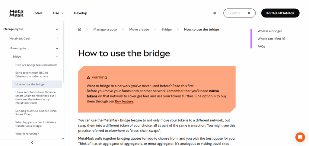 MetaMask Bridges