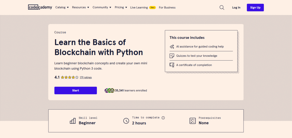 7 Best Blockchain Courses Online for 2025 8 Learn Blockchain with Python( Codecademy)