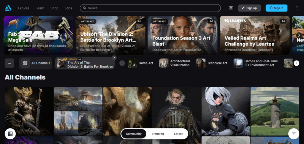 10 Best Social Media Platforms For Artists to Showcase & Grow Their Work 5 ArtStation