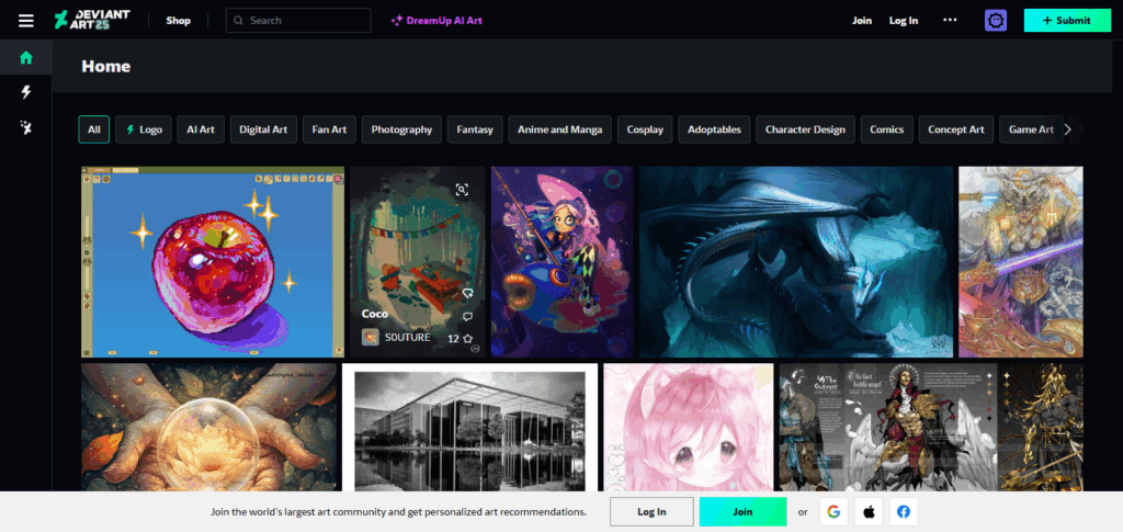 10 Best Social Media Platforms For Artists to Showcase & Grow Their Work 6 DeviantArt