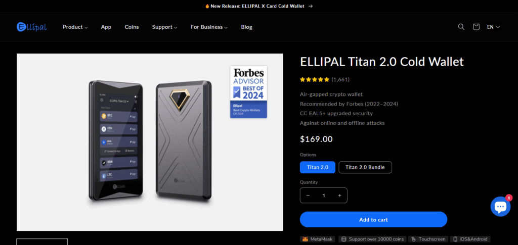 9 Best in Crypto Wallet That Works Without Internet: Offline Access with Zero Sync Delay 2 .ELLIPAL Titan 2.0