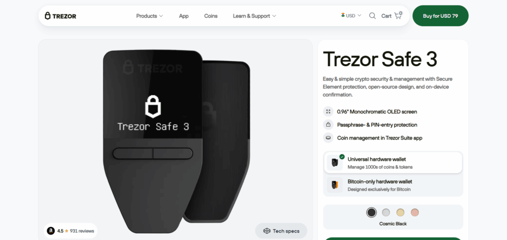 8 Best in Crypto Wallet for Couples: Shared Wallets with Spending Limits and Love Locks 3 Trezor Safe 3