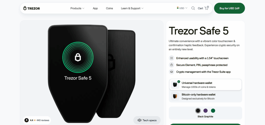 10 Best in Crypto Wallet That Protects You From Yourself: Panic Button, Freeze Mode, and Delay Send 6 Trezor Safe 5